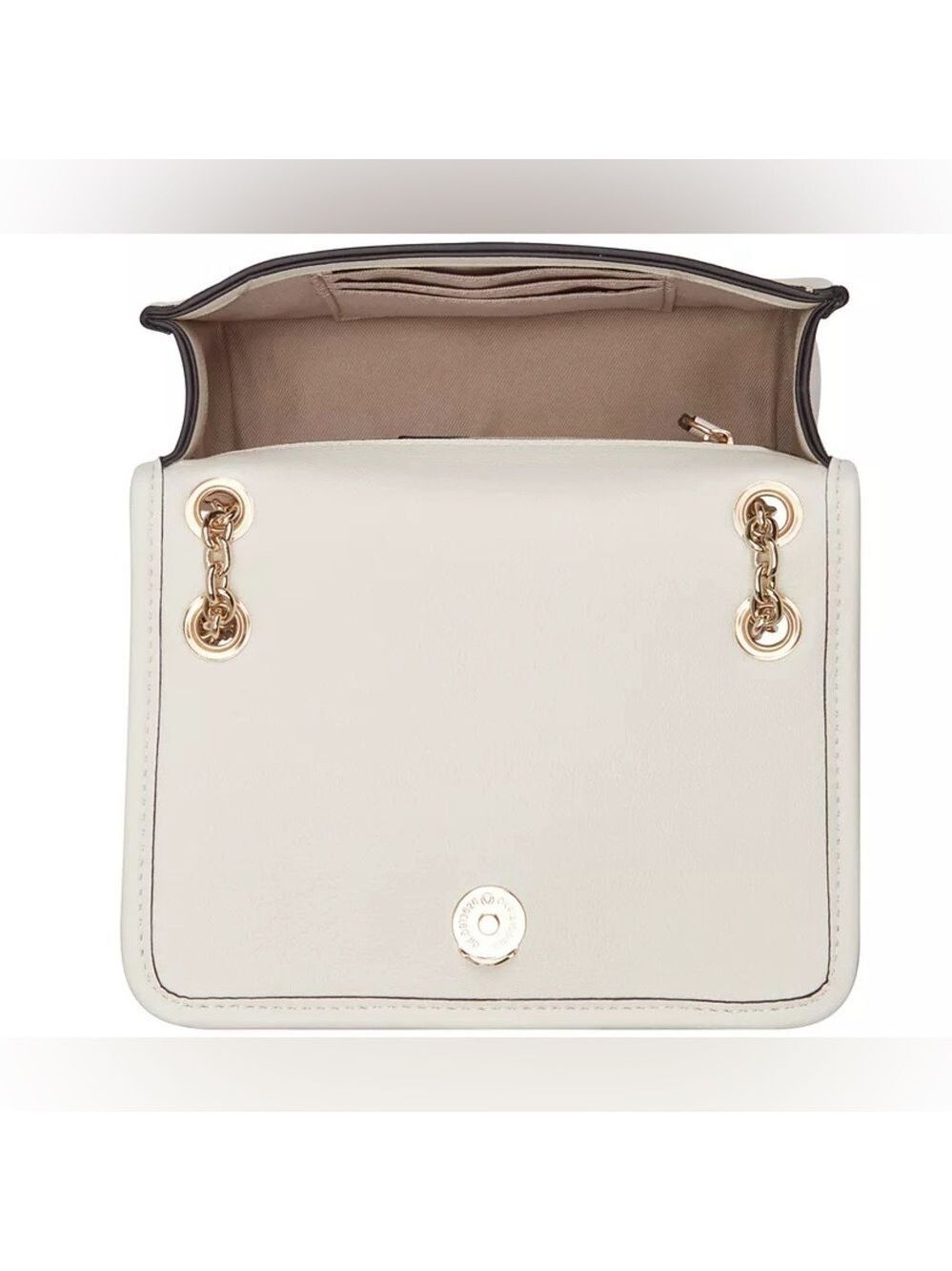 Nine West Saoirse Mini Convertible Crossbody Flap Bag in Cream with Gold - Picture 3 of 13